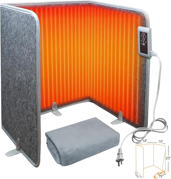 Foldable Under Desk Leg Warmer with Blanket